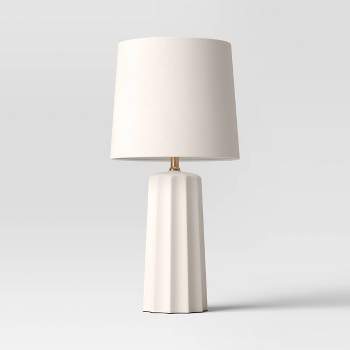 Ribbed Ceramic Table Lamp Cream - Threshold™