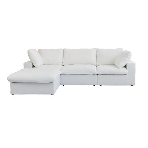 WJShome 120" L Shape Cloud Modular Couches for Living Room,Convertible Sectional Sofa Couch With Stroage Ottoman 4 Seater - 1 of 4