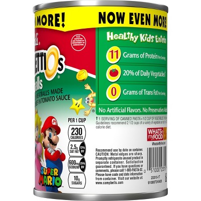 SpaghettiOs Super Mario Bros Canned Pasta with Meatballs- 15.6oz