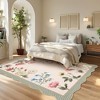 Farmhouse Washable Rug Floral Living Room Rug with Non Slip Rubber Backing, Foldable Floor Mats - 2 of 4