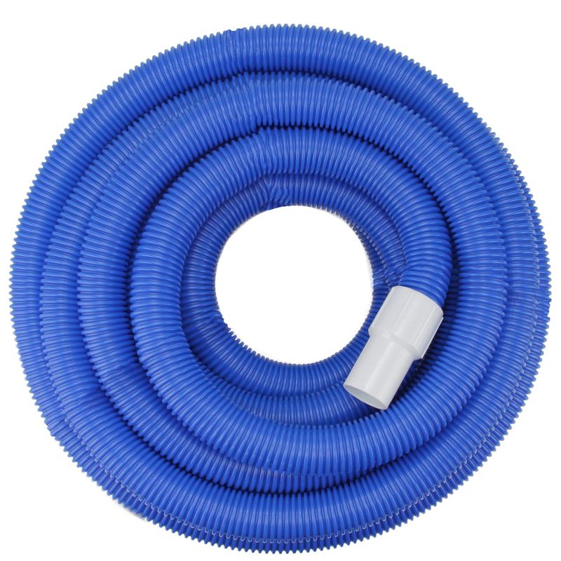 Pool Central Blow-Molded PE In-Ground Swimming Pool Vacuum Hose with Swivel Cuff 25' x 1.5" - Blue, 1 of 2