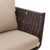 Barton 4 Pieces Outdoor Wicker Patio Sofa With Table Set, Beige - 4 of 4