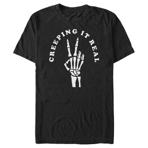 Men's CHIN UP Halloween Creepin' Real Skeleton T-Shirt - 1 of 4