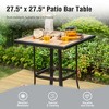 Captiva Designs 3Pc Outdoor Patio Dining Bar Set with Steel Steel Table & Sling Swivel Bar Stools - 2 of 4