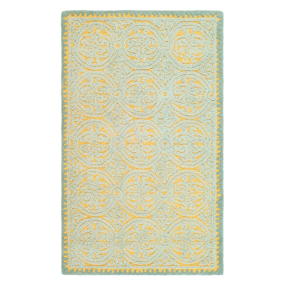 3'x5' Medallion Tufted Accent Rug Blue/Gold - Safavieh