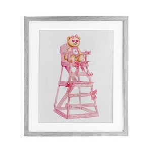 Stupell Industries Teddy Bear Life Guard Framed Print Under Glass Art - 1 of 4