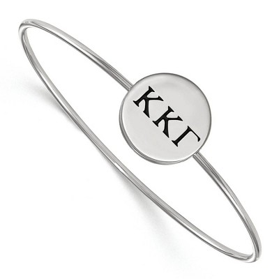Black Bow Jewelry Sterling Silver Kappa Kappa Gamma Greek Life Bangle Bracelet 7 Inch