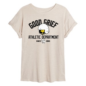 Women's - Peanuts - Woodstock Goof Grief Athletic Department Since 1950 Oversized Graphic T-Shirt - 1 of 4