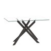 Dolonm  51.18 "rectangular transparent tempered glass dining table, fashionable design, black metal legs, dining table - 2 of 4