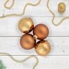 Northlight 2-Finish Glass Ball Christmas Ornaments - 2.5" (65mm) - Amber Brown - 9ct - 2 of 4