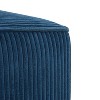 Okak Modern Comfortable Square Ottoman Bench Side Table Soft Upholstered Footrest Stool for Living Room, Hallway, Bedroom, Entryway, Navy Blue - 4 of 4