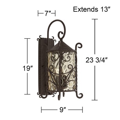 Casa Seville Dark Walnut Iron Scroll 23 3/4" Outdoor Wall Light