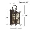 John Timberland Casa Seville Vintage Rustic Outdoor Wall Light Fixture Dark Walnut Scroll 23 3/4" Champagne Hammered Glass for Post Exterior Barn Deck - 4 of 4