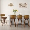 Bekrvio Swivel Counter Height Bar Stools Set of 1/2/3/4,26" Faux Leather Upholstered Bar Stools with Back & Bent Wood Frame for Kitchen Island - 4 of 4