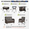 Buenhomino 7 Piece Outdoor Patio Wicker Conversation Sets with 43" Fire Pit Table, Includes Glider Loveseat, Rocking Chairs, Ottomans and Side Table - 3 of 4
