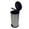 LunaLulinlk 7.9 Silver Gallon Trash Can, Plastic Round Stepped Kitchen Trash Can - 4 of 4