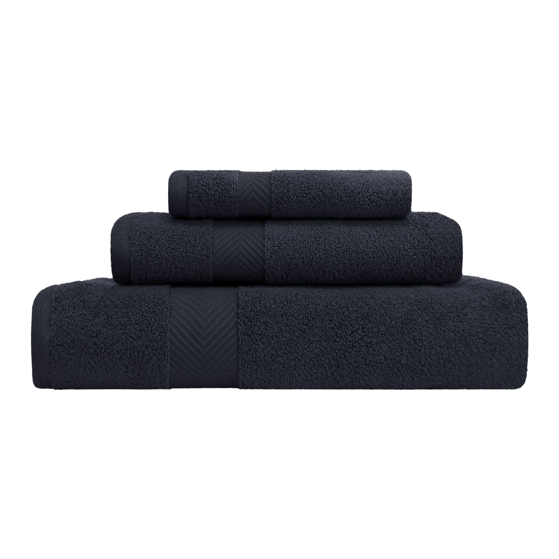 Contemporary Quick-Drying Zero-Twist Cotton 3-Piece Towel Set by Blue Nile Mills