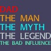 Women's Design By Humans Dad The Man, Myth, Legend, Bad Influence By shirtpublic Racerback Tank Top - 2 of 2