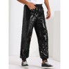 Lars Amadeus Men's Elastic Waist Sparkly Disco Costume Metallic Sequin Joggers - 2 of 4