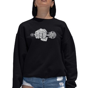 LA Pop Art 90's Rappers - Women's Word Art Crewneck Sweatshirt - 1 of 4