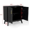 Mid-Century Modern Sideboard Cabinet with Fluted Doors, Adjustable Shelves & Solid Wood Legs, Storage Buffet for Living Room, Entryway - 3 of 4
