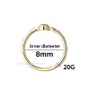 Jewelry Avalanche 20G 14K Gold Bezel Set Emerald Nose Hoop Ring, 8mm, May Birthstone - 2 of 3