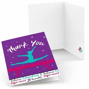 Big Dot of Happiness Tumble, Flip & Twirl - Gymnastics - Birthday Party or Gymnast Party Thank You Cards (8 count) - 1 of 4