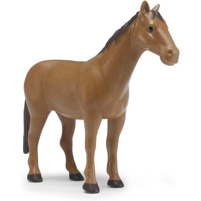 Realistic Brown Plastic Horse Figurine Toy