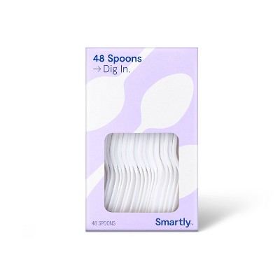 Plastic Spoons Disposable Tableware - 48ct - Smartly™