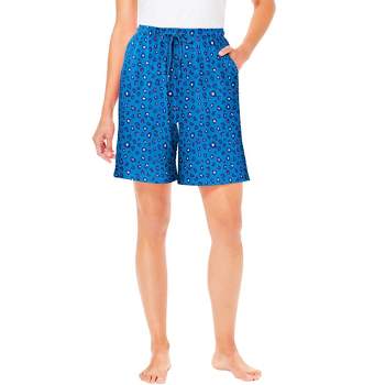 Dreams & Co. Women's Plus Size Print Pajama Shorts - 38/40, Green : Target