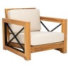Curacao Brazilian Teak Club Chair Indoor/Outdoor - CPT1009 - Natural/Beige - Safavieh Couture - 4 of 4