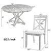 NicBex 5 Piece Dining Set,5 Extendable Round Kitchen Table with 4 Upholstered Chairs,Dining Table Set with Wood Pattern for Dining Room - 3 of 4