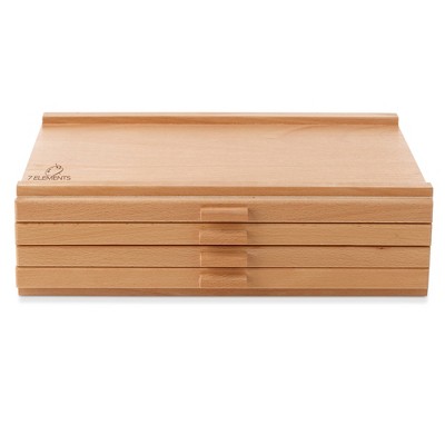 Beechwood 4-Drawer Artist Storage Box for Art Supplies