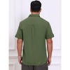 INSPIRE CHIC Men's Fishing Summer Short Sleeve Solid Cargo Shirts - 3 of 4