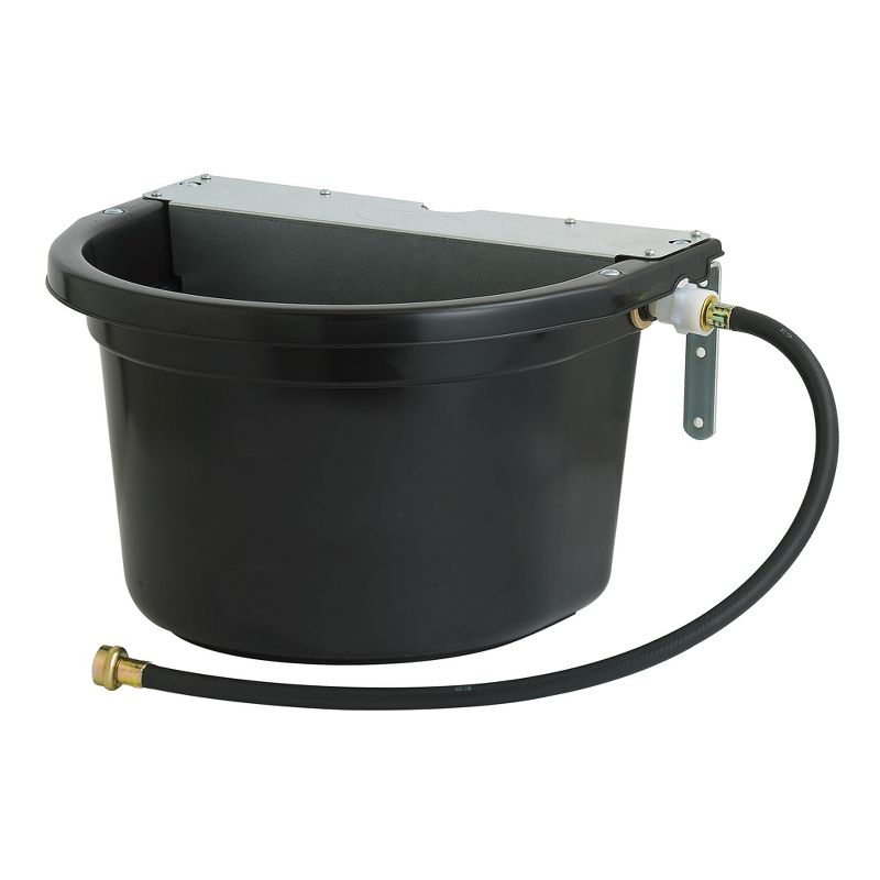 Little Giant FW16MTLBLACK 4 Gallon Capacity Automatic Float Controlled Waterer Animal Horse & Cattle Livestock Water Trough, Black, 1 of 6