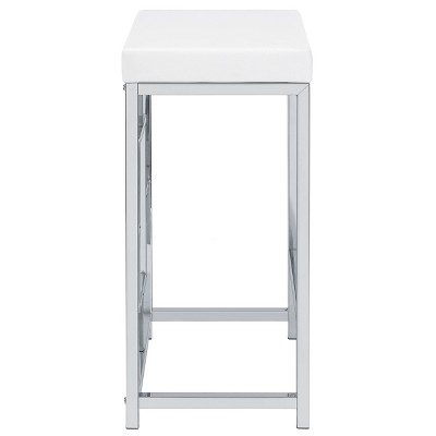 Modern Chrome and White 4-Piece Counter Height Dining Set