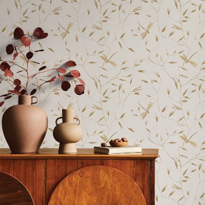 Golden Ochre Dragonfly Self-Adhesive Peel and Stick Wallpaper