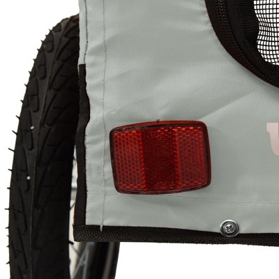 Gray and Black Oxford Fabric Pet Bike Cargo Trailer