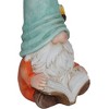 Alpine Corporation Gnome With Turquoise Hat Reading Book Décor: Ceramic Statue, Mythical Charm, Indoor/Outdoor Use - 4 of 4
