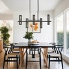 DORESshop 5-Light Black Linear Island Pendant Hanging Light Modern Farmhouse Chandelier Light for Kitchen Dining Room Restaurant - 3 of 4