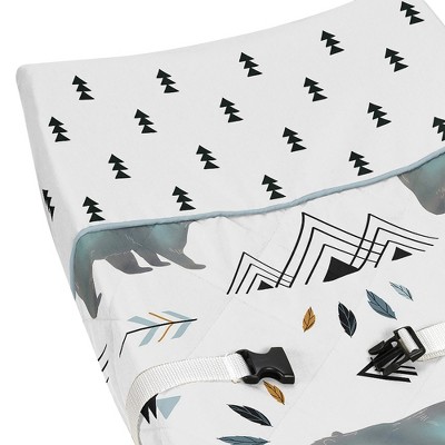 Slate Blue and Black Bear Mountain Changing Pad Cover