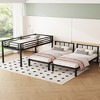 TIRAMISUBEST Twin over Twin & Twin Bunk Beds for 3, Metal Triple Bunk Bedframe with Ladder and Guardrail for Kids Bedroom - 4 of 4