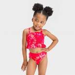 Toddler Girls' Tie-Dye Midkini Set - Cat & Jack™ Red
