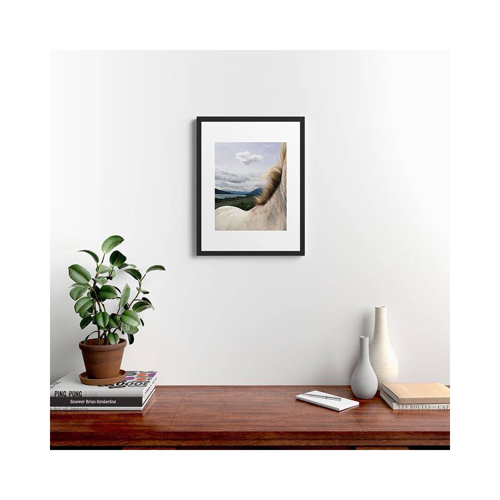 Photos - Other Decoration Deny Designs 18" x 24" Kevin Russ Horse Back Framed Wall Art Black : Modern MDF Composite Frame, Sawtooth Back Mount