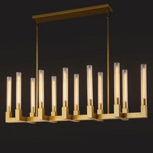 12 - Light Glass LED Farmhouse Chandelier - 1 of 4