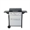 Cesicia 4-Burner Gas BBQ Grill With Wire Enamel Cooking Grids For Outdoor Barbecue, Foldable Side Table, Hanging Basket, Stainless Steel - 2 of 4