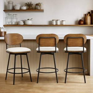Spruce&Spring Swivel Counter Bar Stool with Metal Legs - 1 of 4