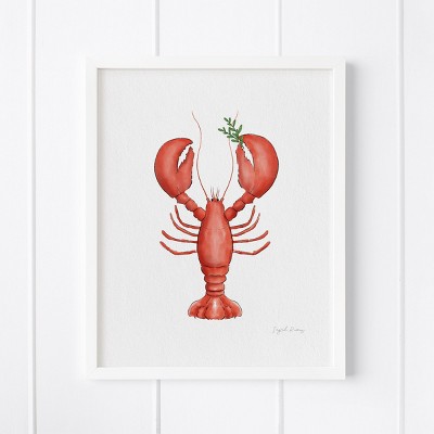 Lobstah Framed Museum Quality 8" x 10" Art Print by Ramus & Co