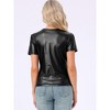 Allegra K Women's Party Metallic Short Sleeve Textured Shiny T-shirts - 4 of 4