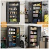 AOBABO 4-Shelf Metal Freestanding Cabinet, Garage Cabinet with Detachable wheels - 3 of 4